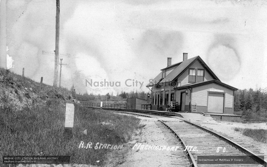 Postcard: Railroad Station, Machiasport, Maine